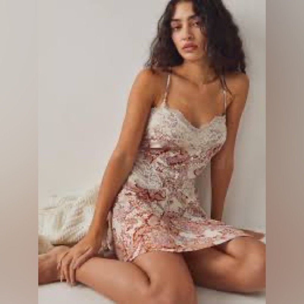 Free People All Along Mini Slip in Brown